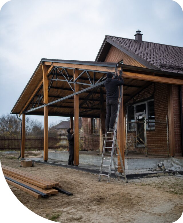 Пристройка навеса к дому и участку в Выборге под ключ